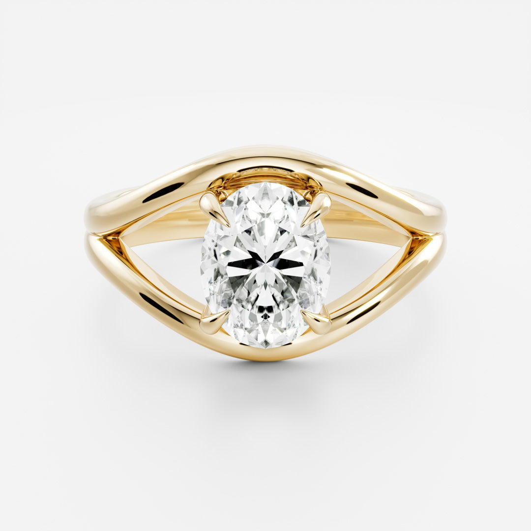 The Elise Ring - Split Shank Oval Solitaire