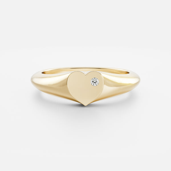 The Romy Ring - Signature Heart Inlay Signet
