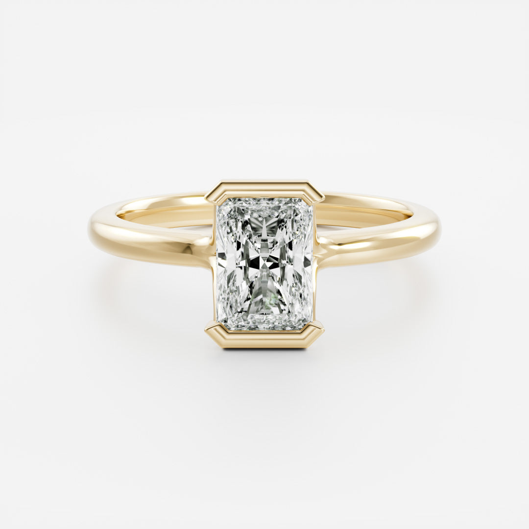 The Vienna Ring - Radiant Half Bezel Solitaire
