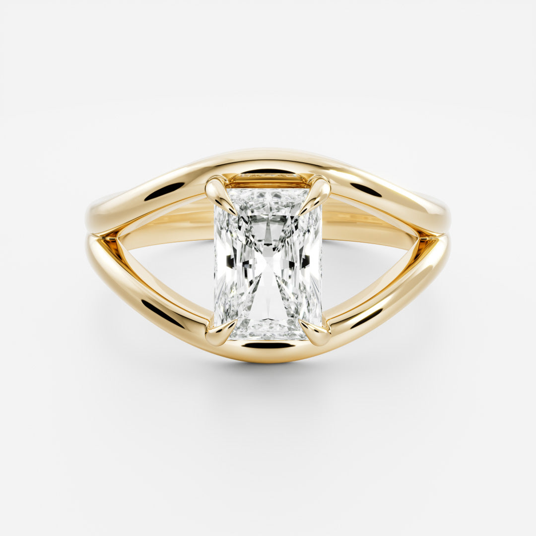 The Elise Ring - Split Shank Radiant Solitaire