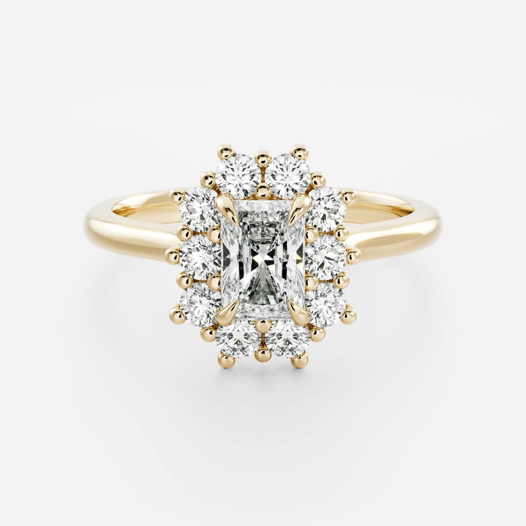 The Eloise Ring - 1.01ct Lab Grown Diamond Radiant Antique Halo