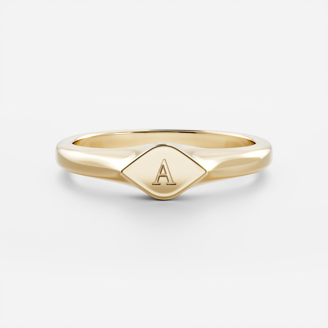 Signature Petite Marquise Signet Ring