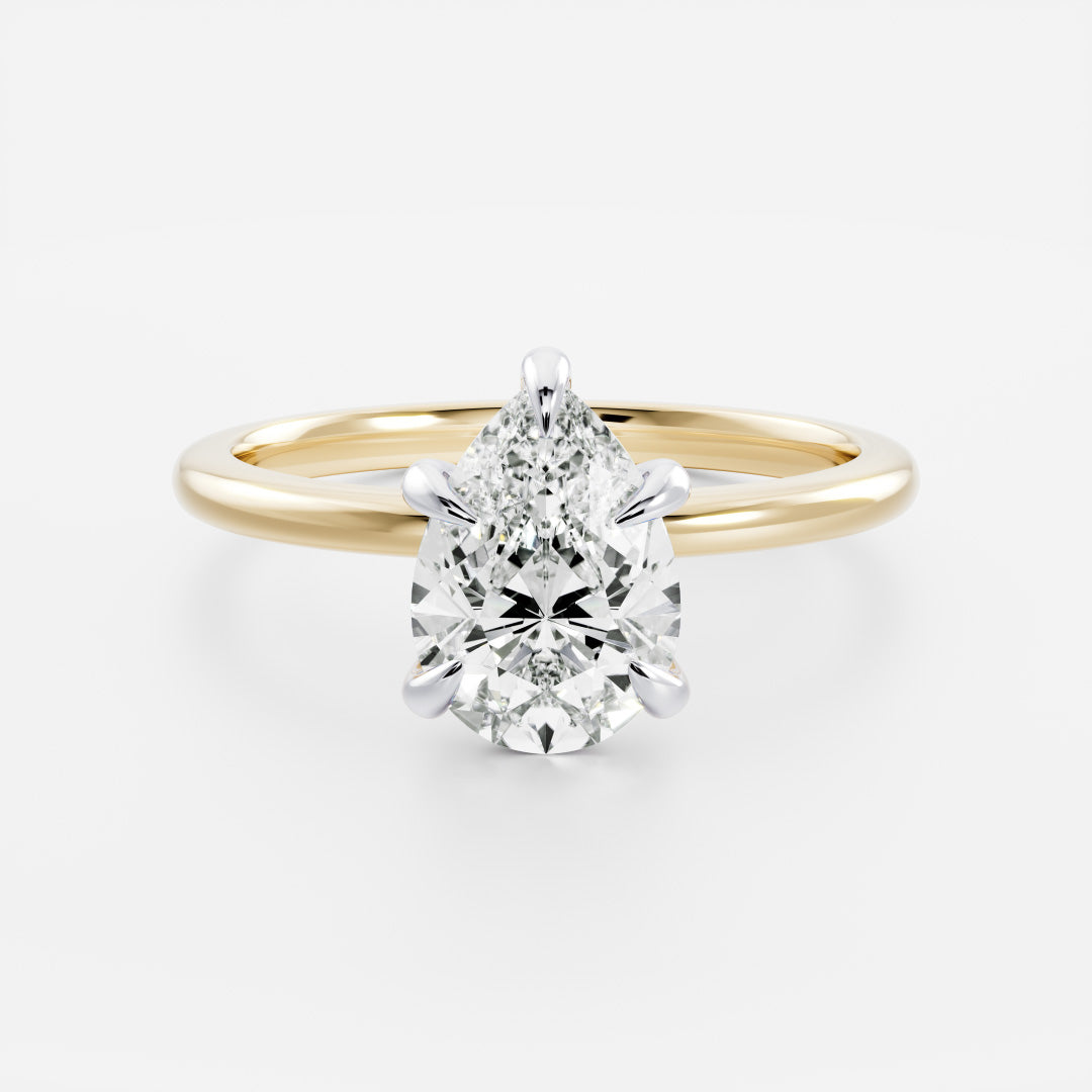 The Sophia Ring - Pear Solitaire