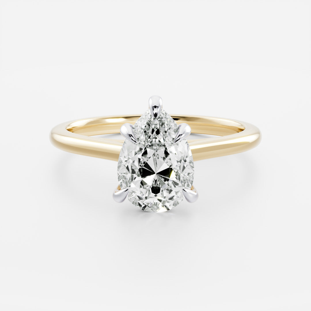 The Sophia Ring - Pear Cathedral Solitaire