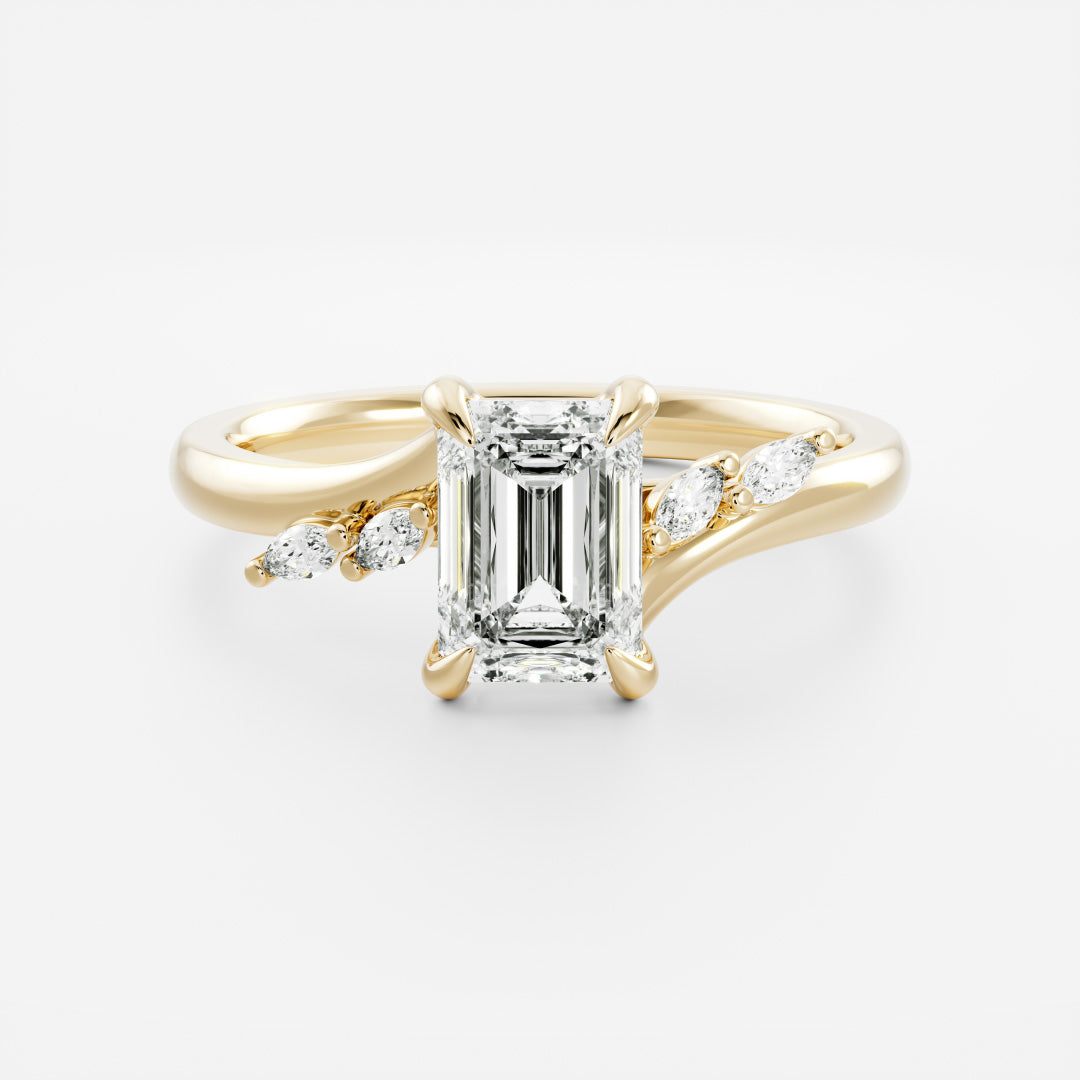 The Amira Ring™ - Emerald with Marquise Accents