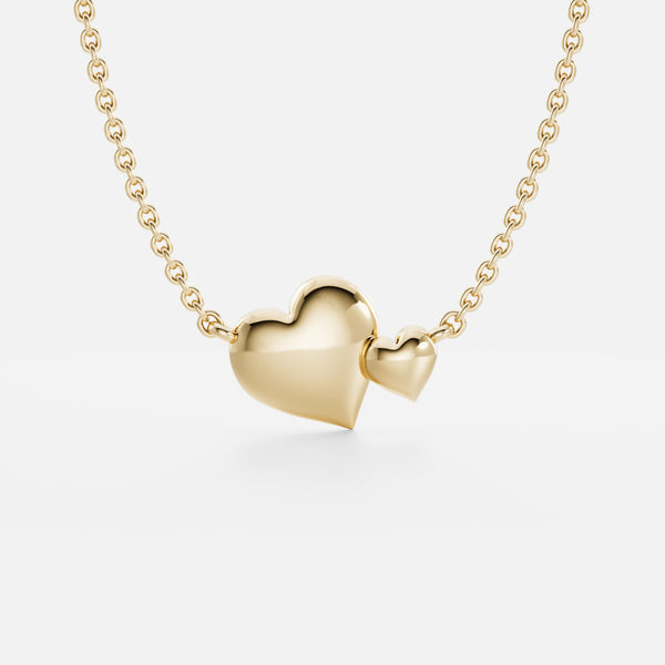 The Arabella Toi et Moi Plain Heart Necklace