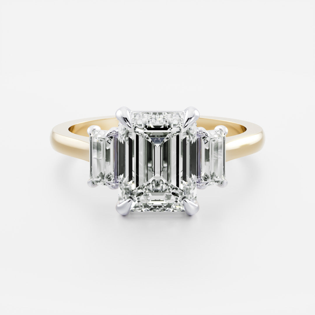 The Viola Ring - Emerald & Baguette Trilogy