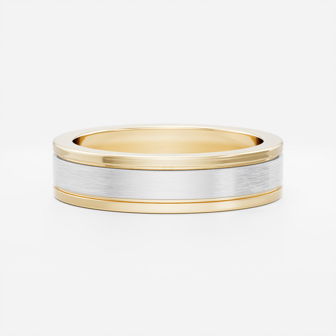 The Hugo Ring - Brushed Dual Grooved Men's Ceremonial Band