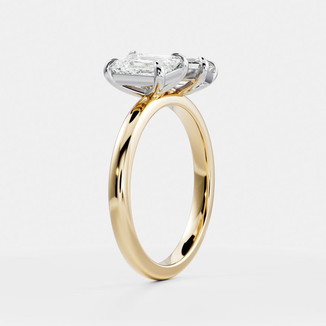 The Audrey Ring - Emerald Toi et Moi