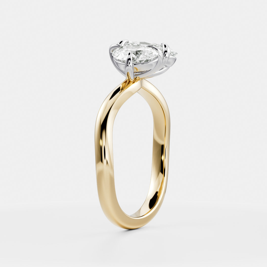 The Nadine Ring - Pear and Oval Organic Curved Toi et Moi