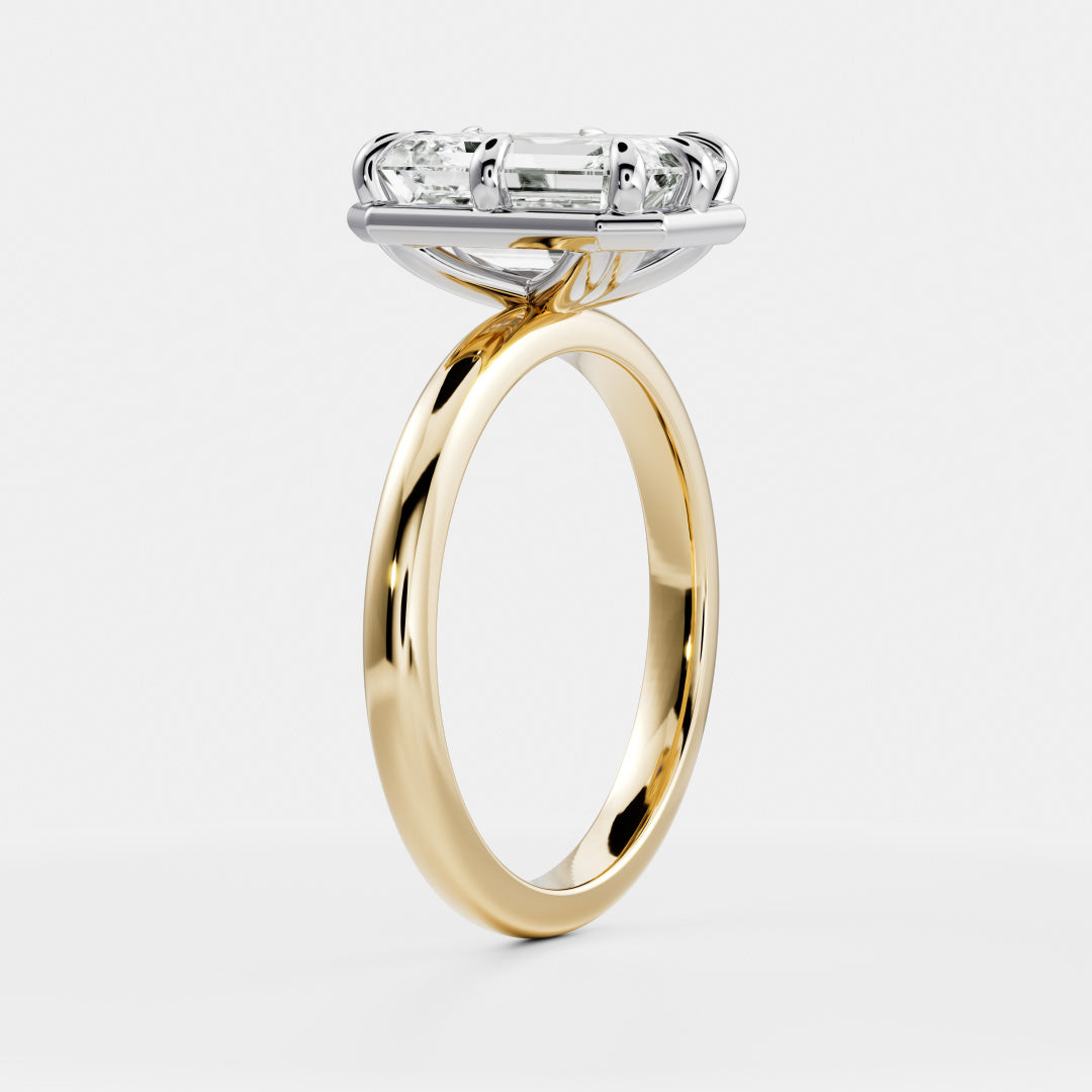 The Audrey Ring - Emerald Georgian Solitaire