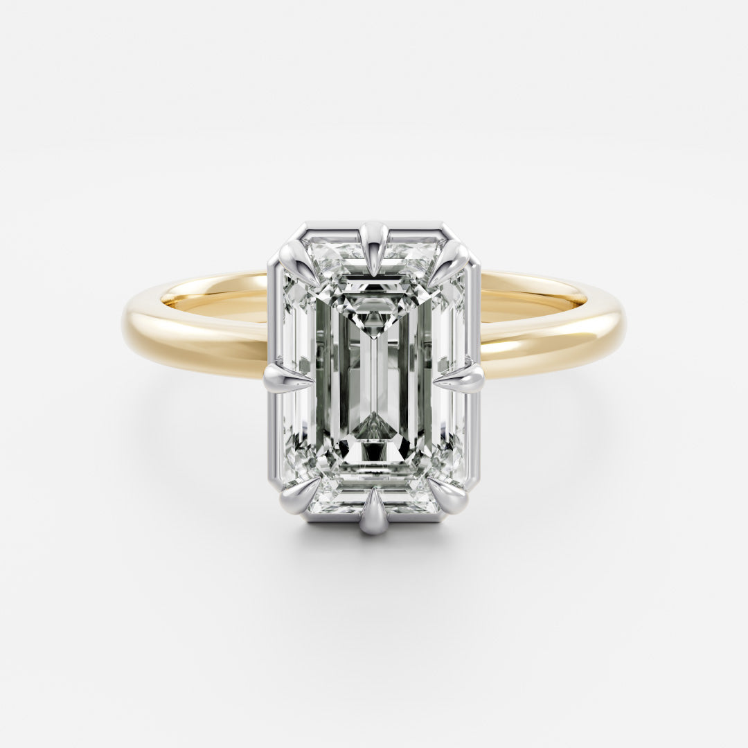 The Audrey Ring - Emerald Georgian Solitaire