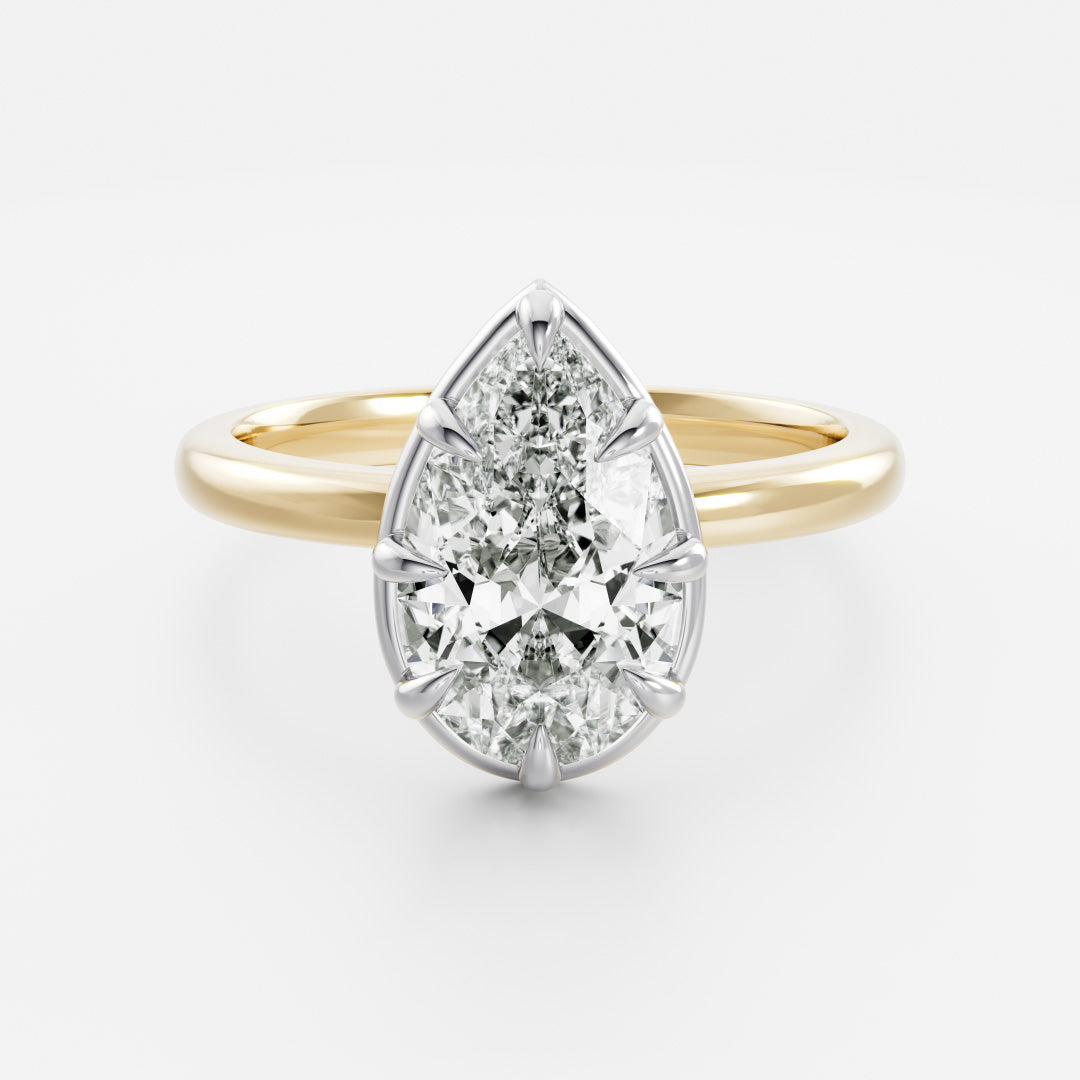 The Sophia Ring - Pear Georgian Solitaire