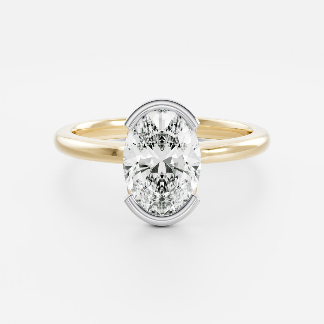 The Luise Ring® - Oval Half Bezel Solitaire