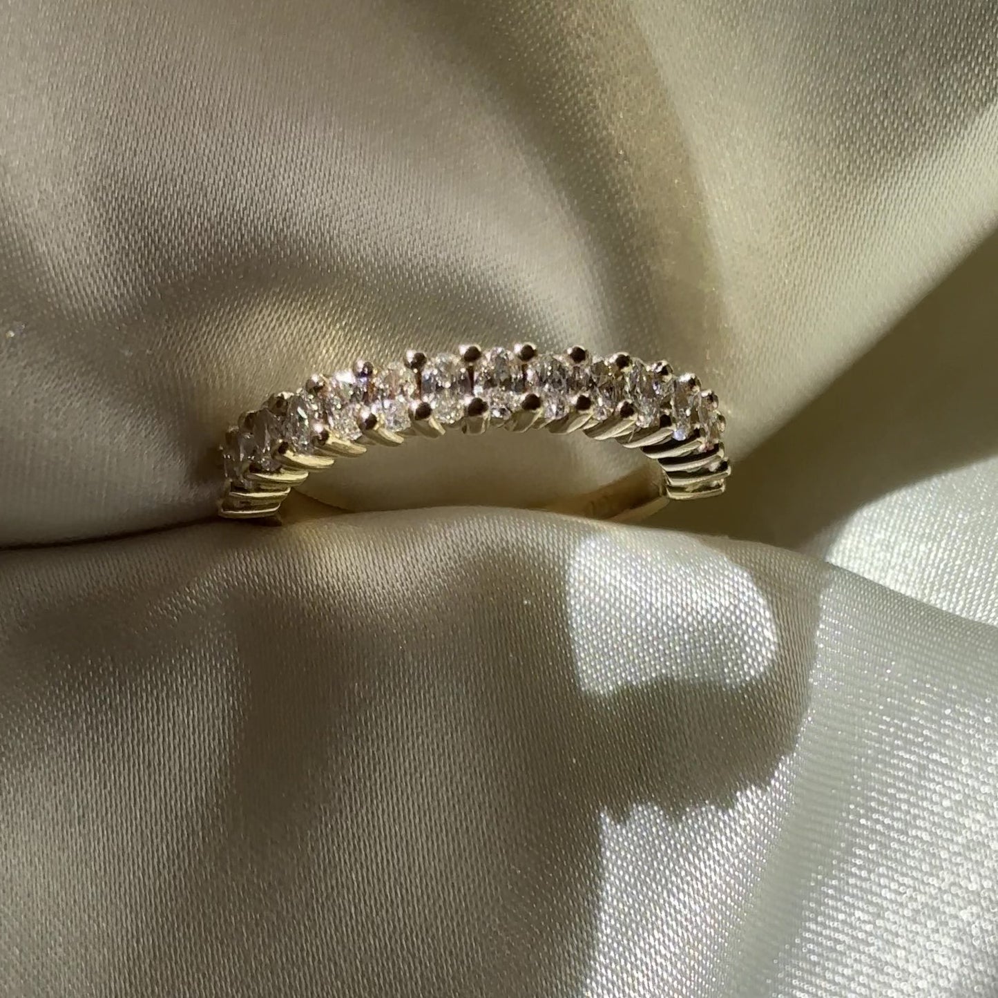 The Gia Ring - Lab Diamond Half Oval Band