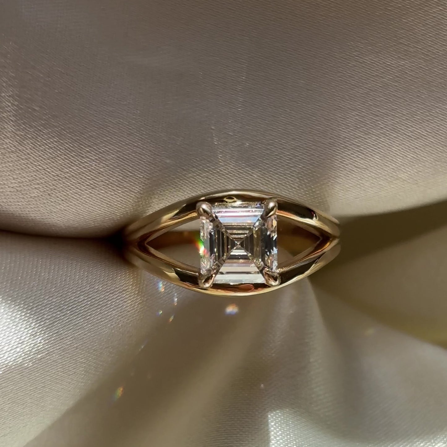 The Elise Ring - 1.53ct Lab Diamond Split Shank Asscher Solitaire