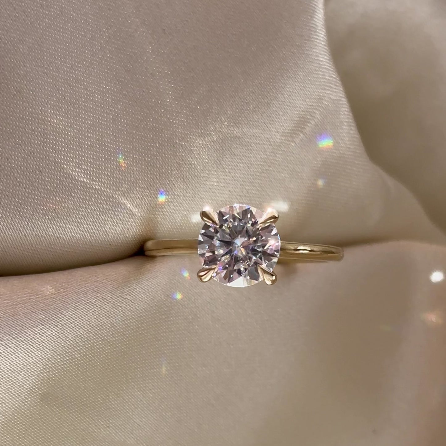 The Isla Ring - 1.5ct Round Moissanite Cathedral Solitaire