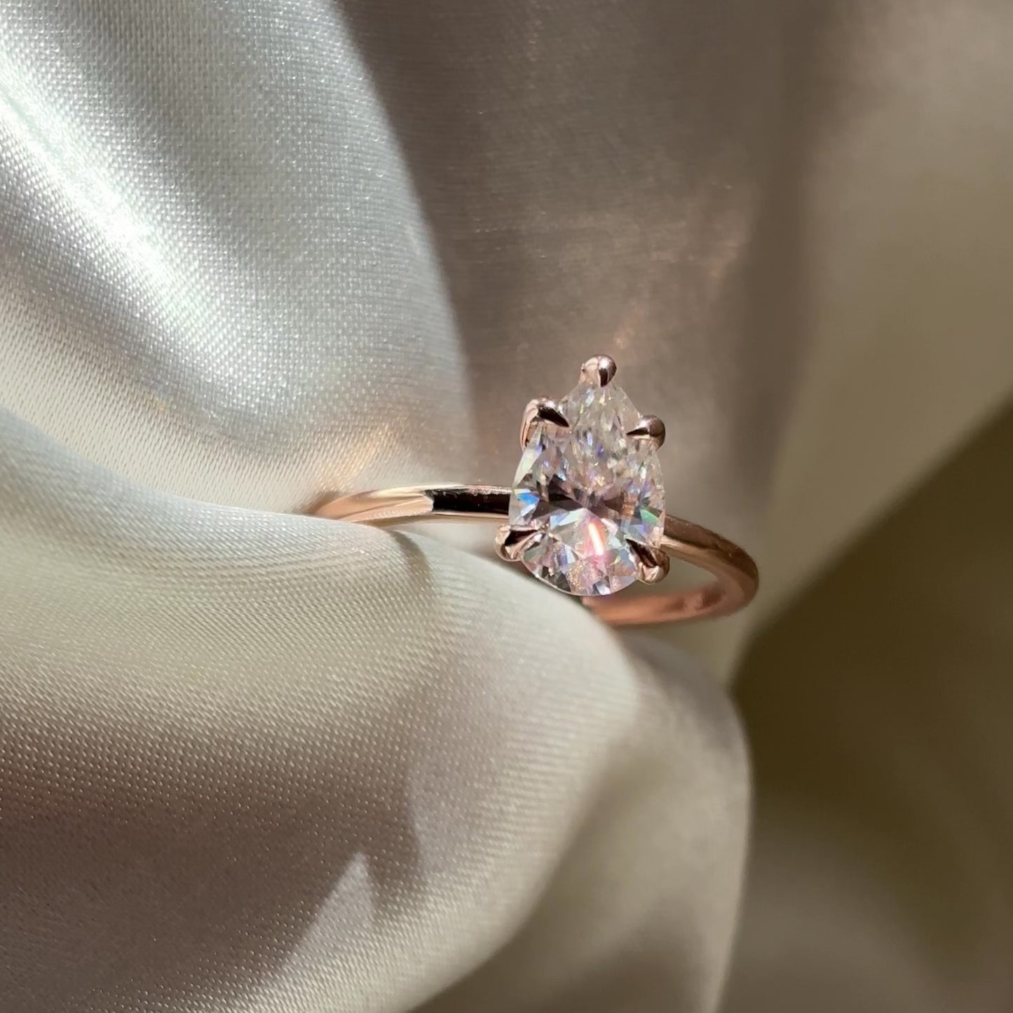 The Sophia Ring - 1.5ct Moissanite Pear Solitaire