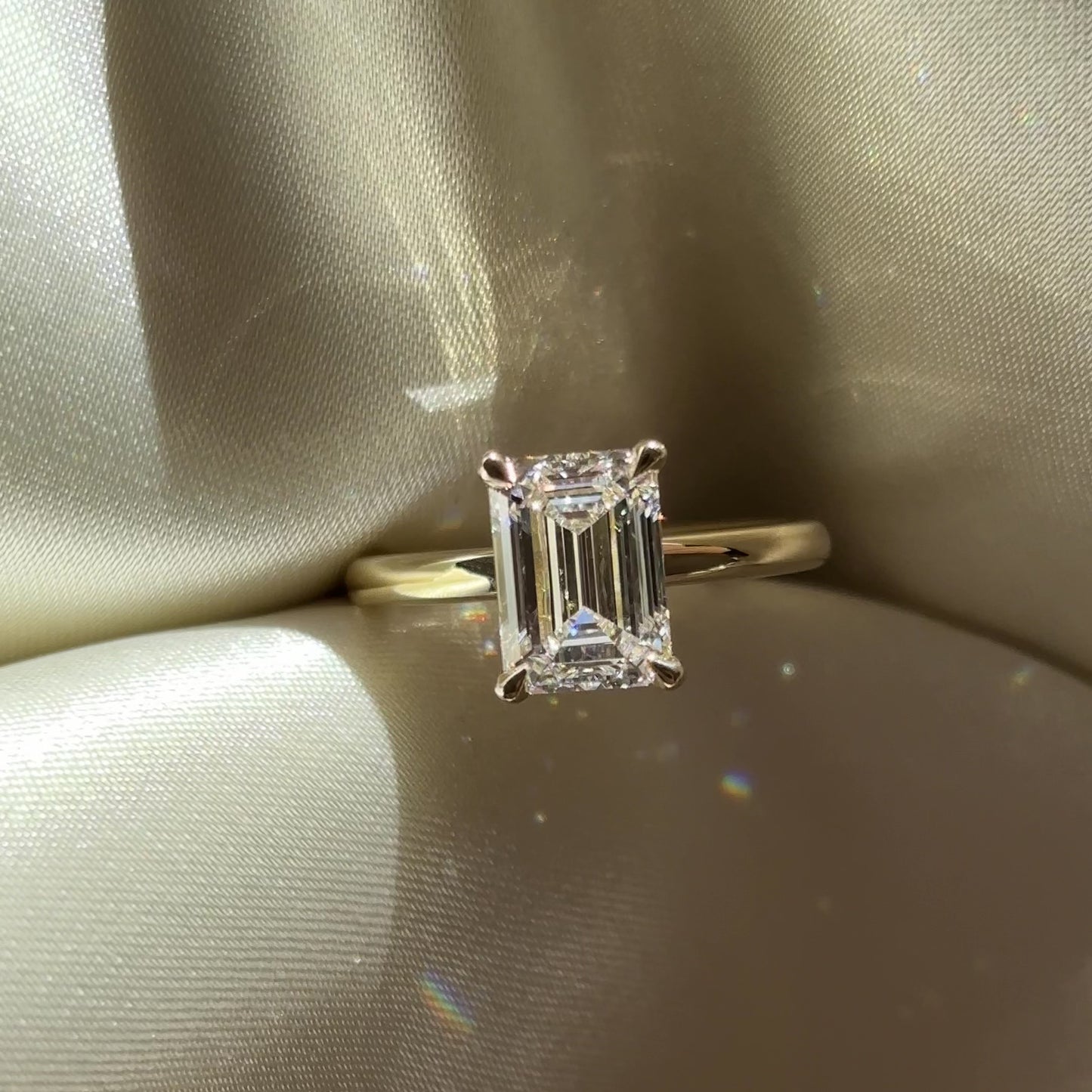 The Audrey Ring - 2.04ct Lab Grown Emerald Solitaire
