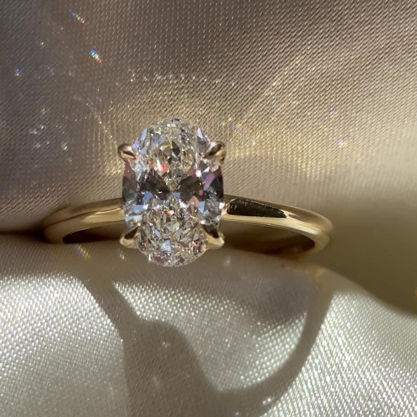 The Luise RingĀ® - 1.50ct Lab Grown Diamond Low Set Oval Solitaire