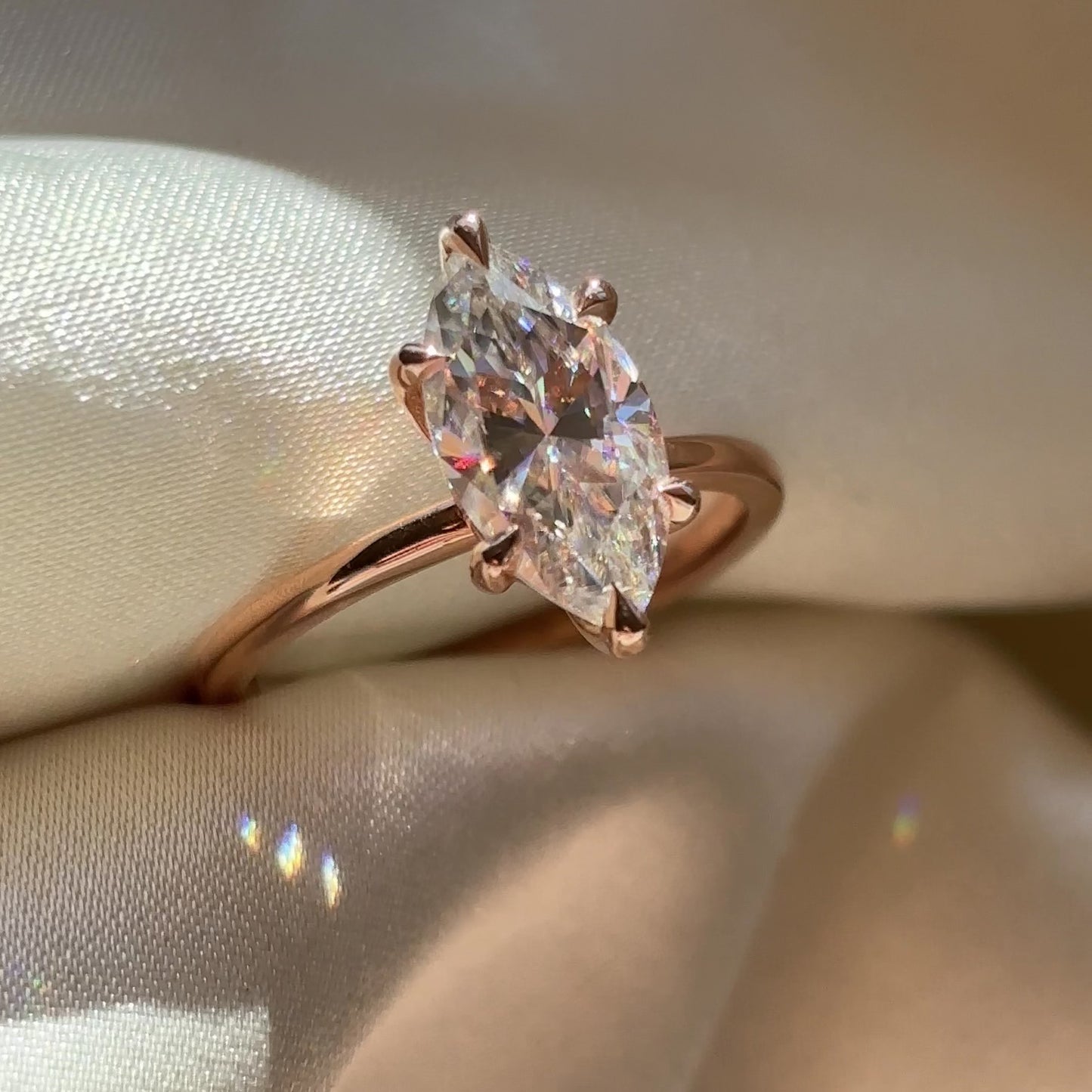 The Arie Ring - 2.4ct Moissanite Marquise Solitaire