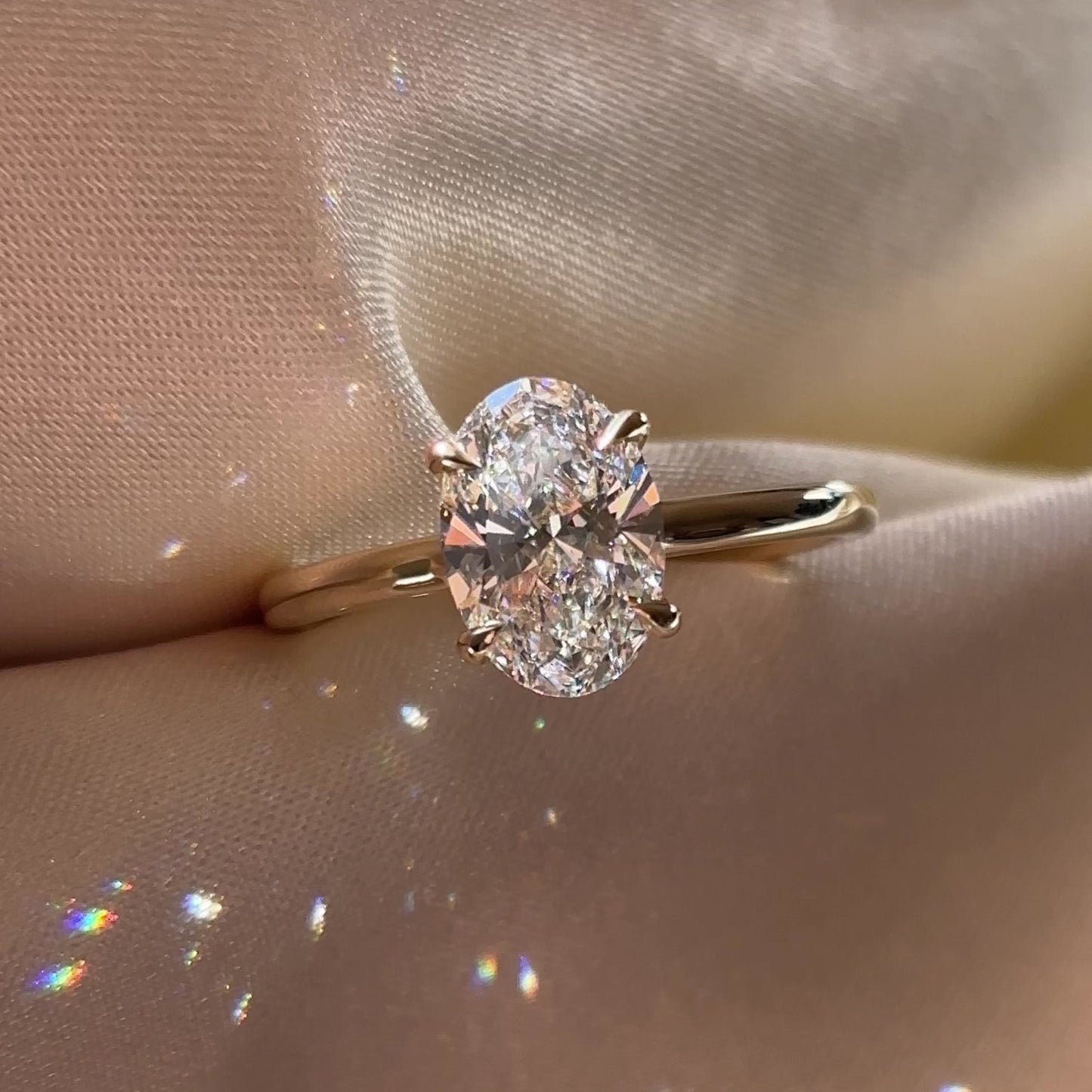 The Luise Ring® - 1.54ct Lab Grown Diamond Low Set Oval Solitaire