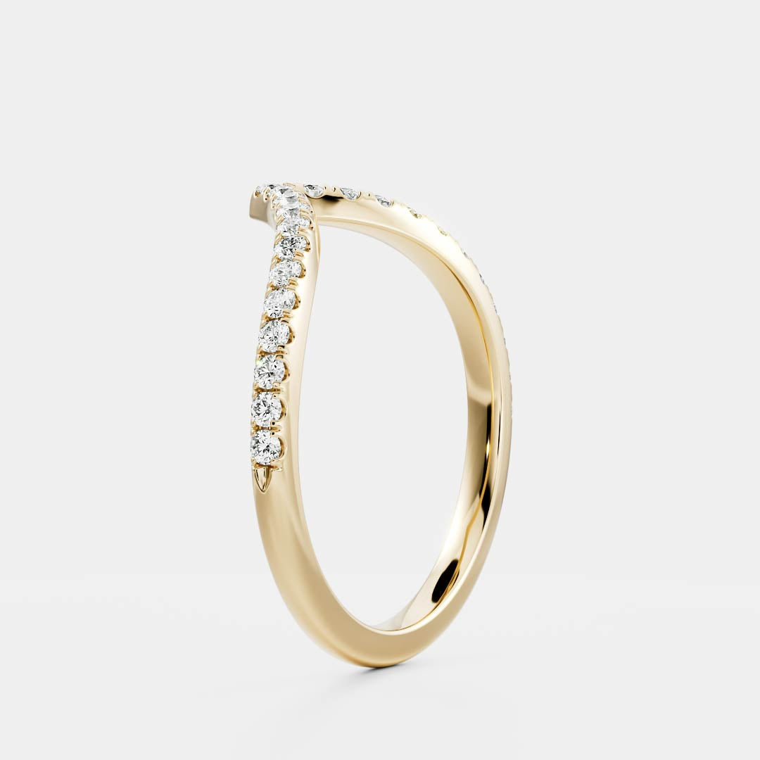 The Arden Ring - Pavé Chevron Wedding Band