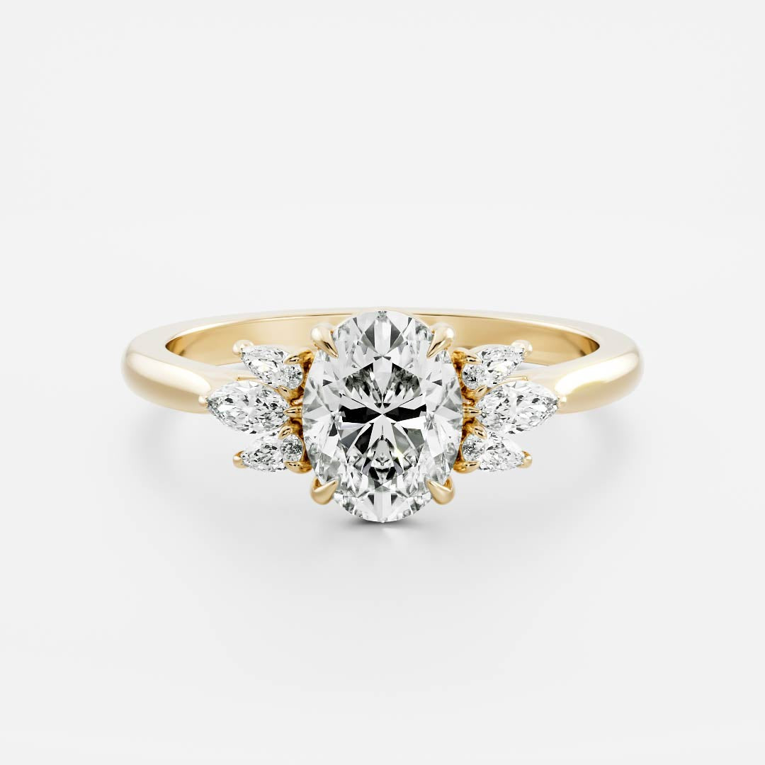 The Laurel Ring - Oval with Pear and Marquise Accents