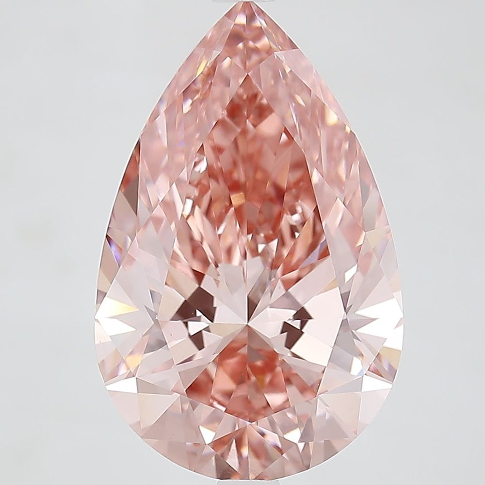 Pear 6.26ct Fancy Vivid Brownish Pink