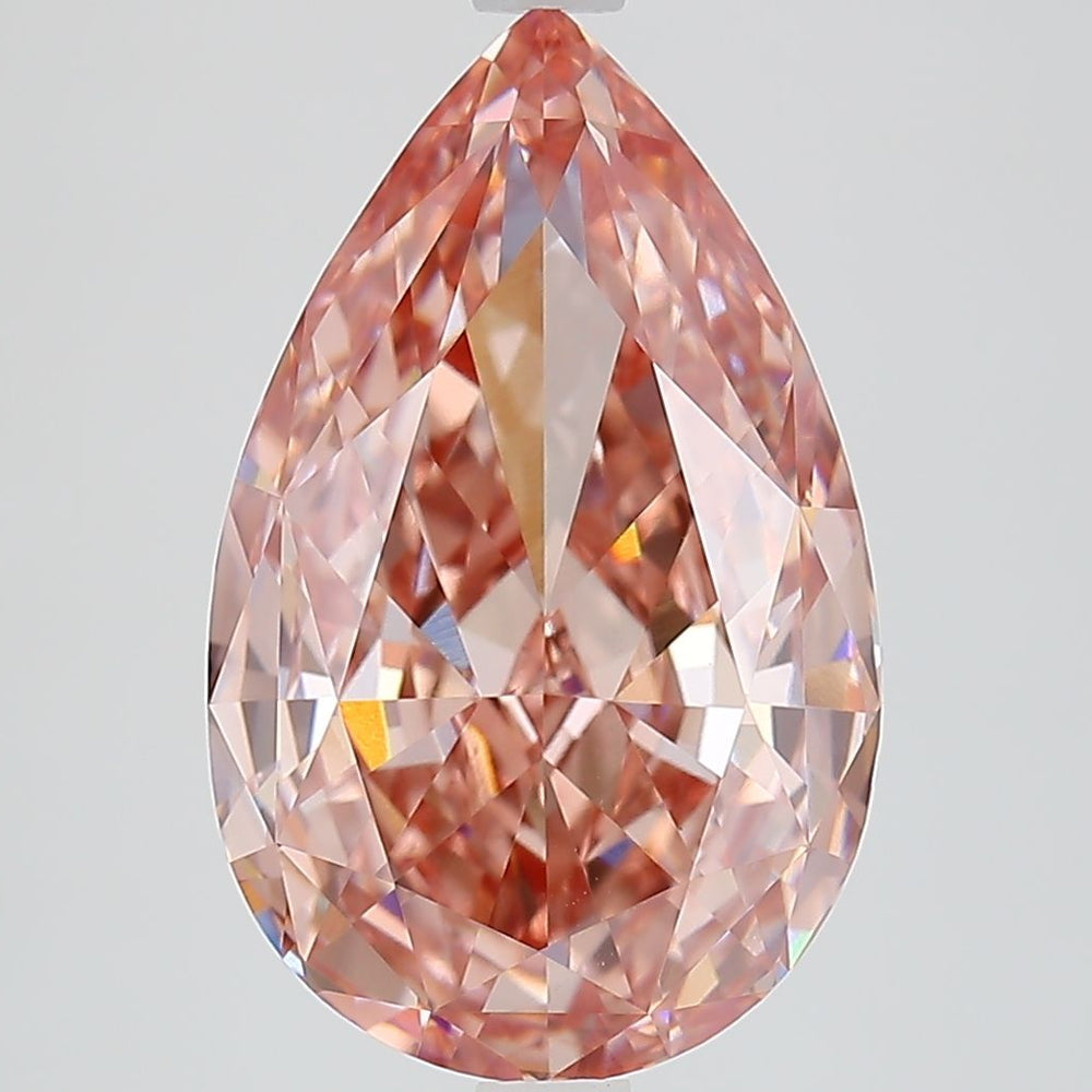 Pear 5.85ct Fancy Vivid Brownish Pink