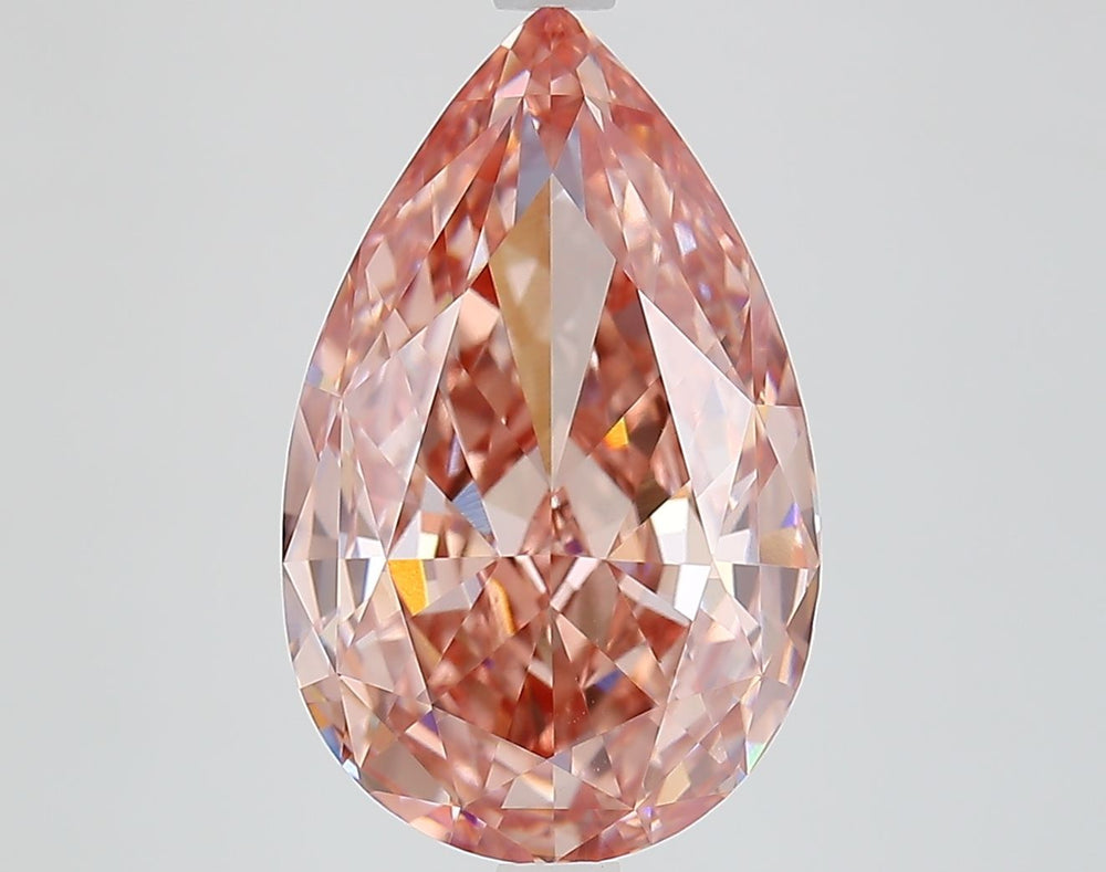 Pear 5.85ct Fancy Vivid Brownish Pink