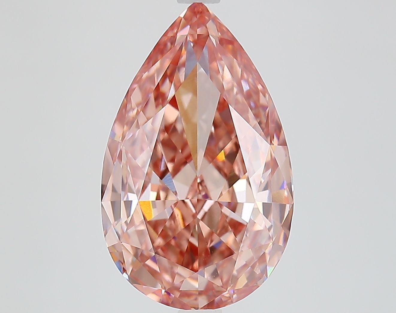 Pear 5.85ct Fancy Vivid Brownish Pink