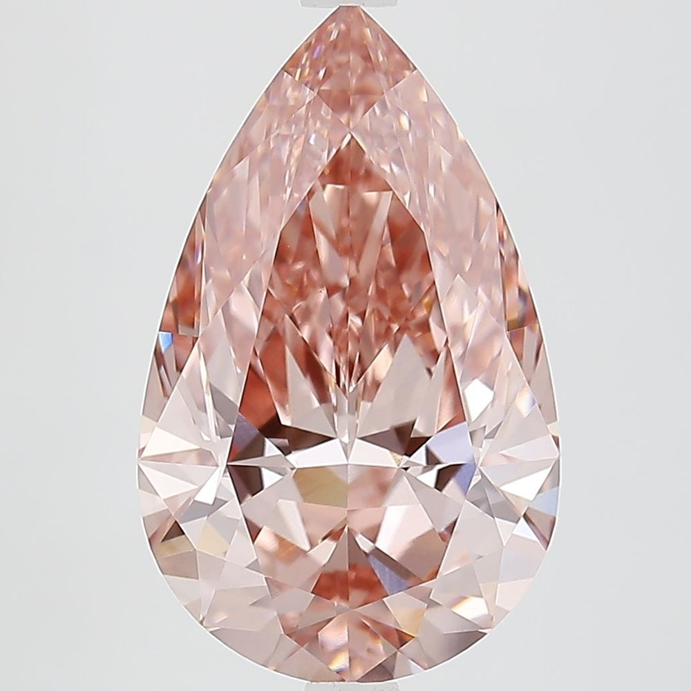 Pear 4.73ct Fancy Vivid Brownish Pink