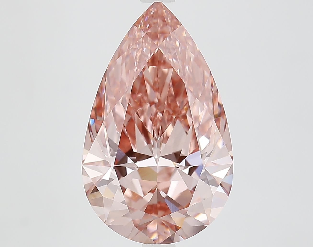 Pear 4.73ct Fancy Vivid Brownish Pink