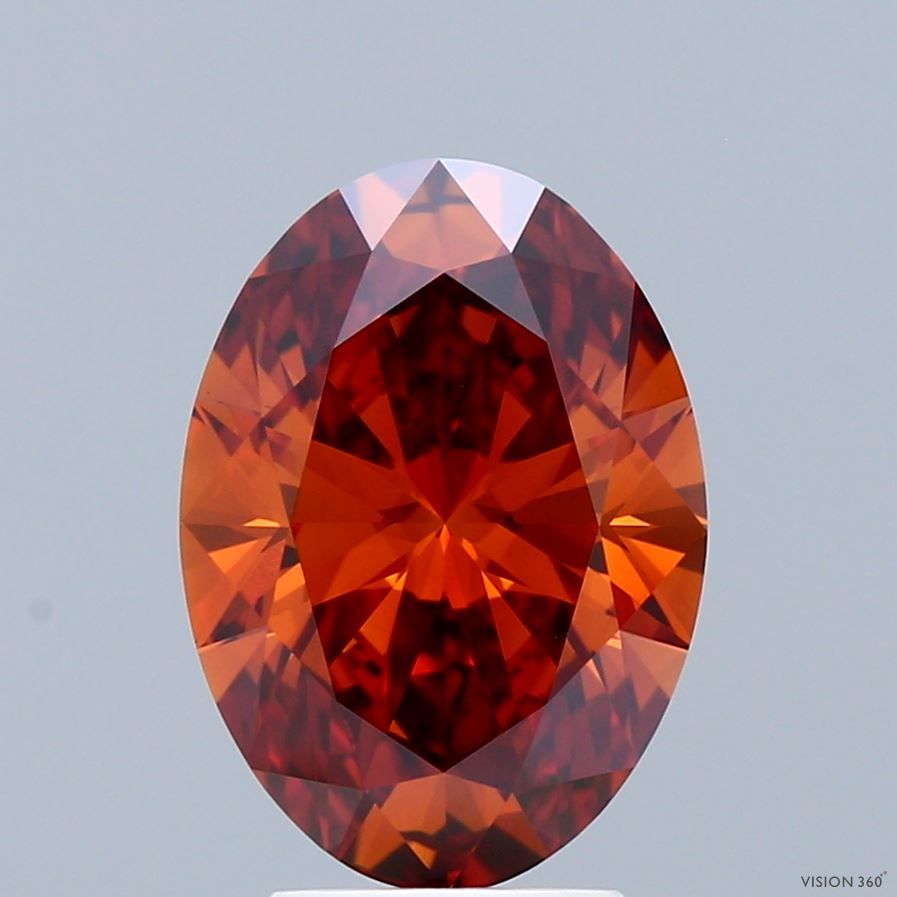 Oval 3.01ct Fancy Vivid Orange