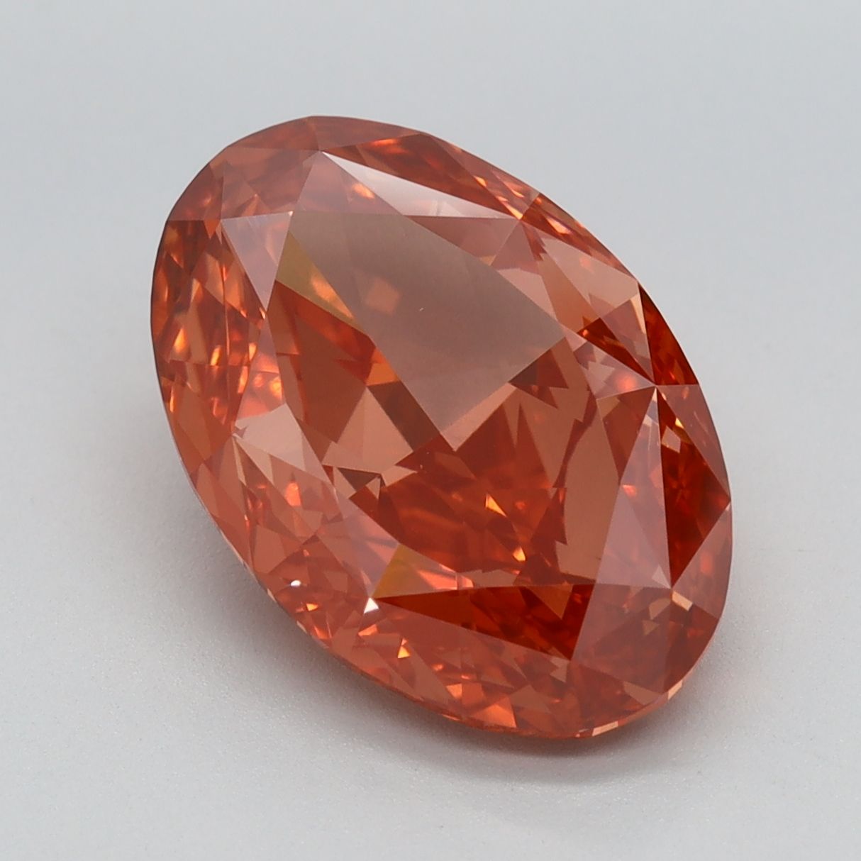 Oval 4.45ct Fancy Vivid Orange Pink
