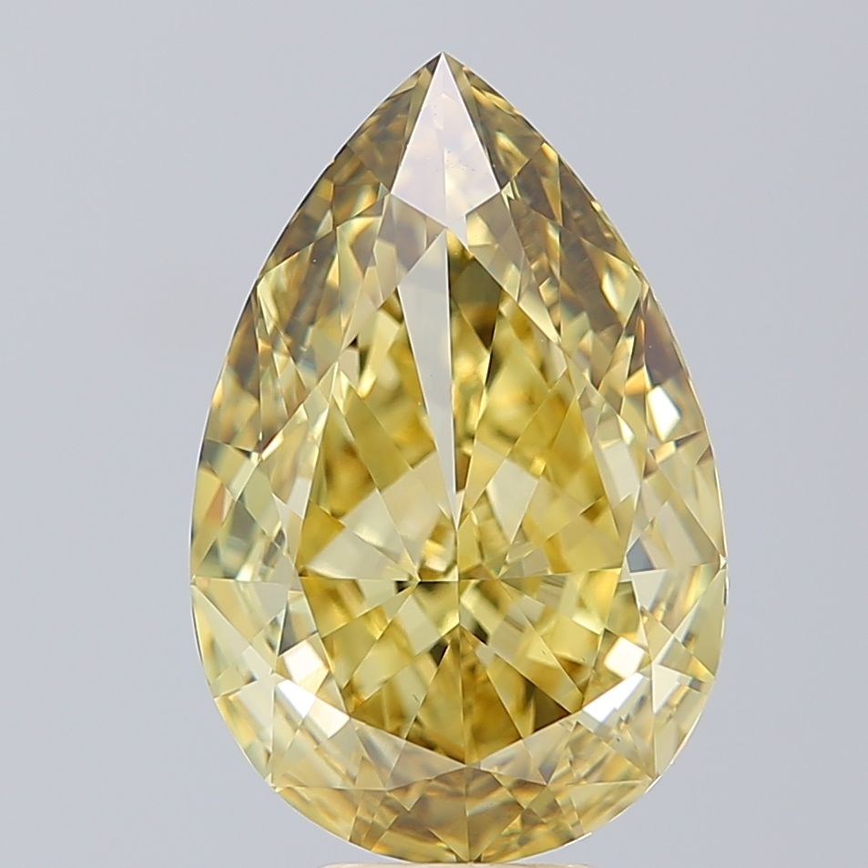 Pear 7.31ct Fancy Intense Yellow