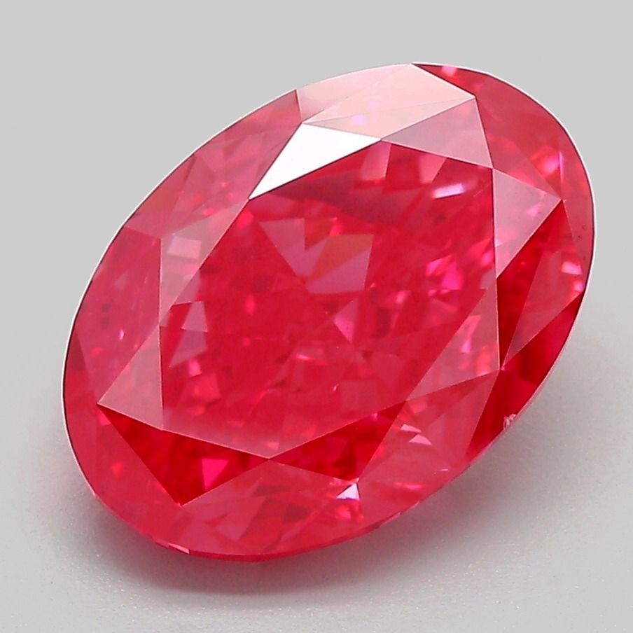 Oval 4.28ct Fancy Vivid Red