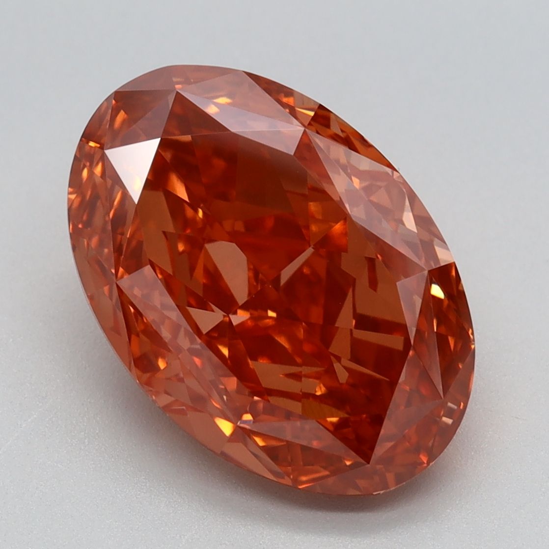Oval 4.24ct Fancy Vivid Orange Pink