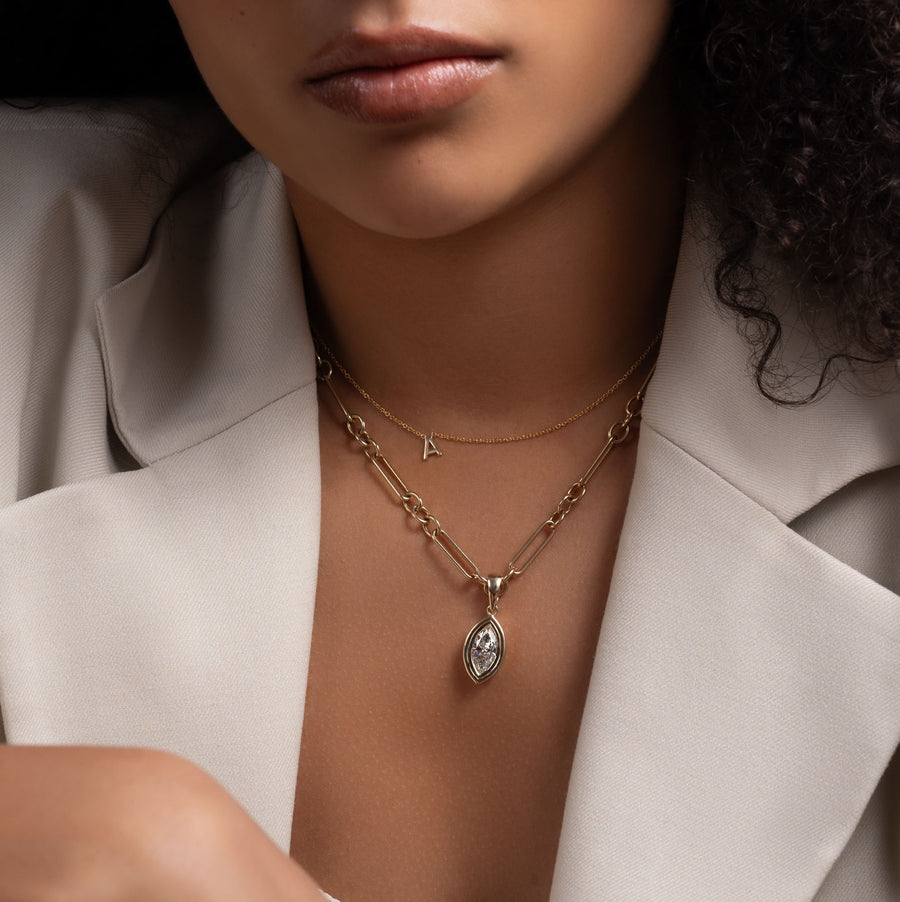 The Léa Necklace - Plain Letter Pendant