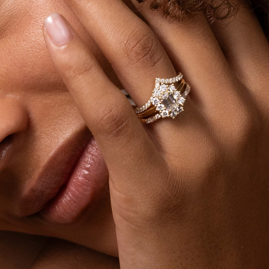 The Arden Ring - Pavé Chevron Wedding Ring