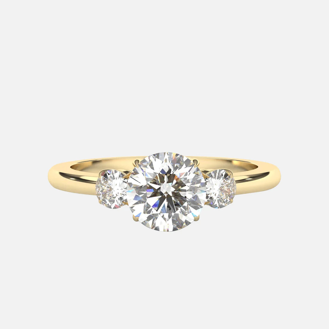 The Celia Ring - Round Brilliant Trilogy 1.5cttw Moissanite