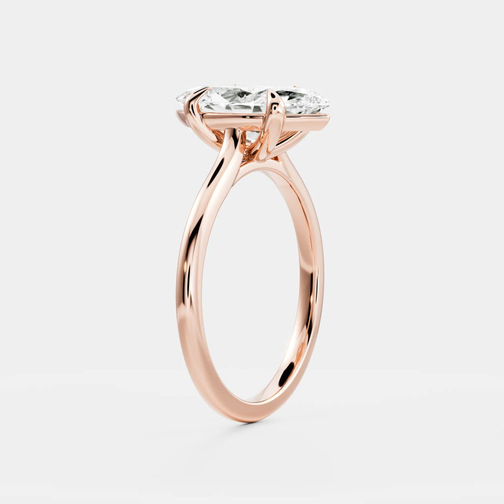 
                      
                        The Arie Ring - 0.71ct Marquise Lab Diamond Cathedral Solitaire
                      
                    