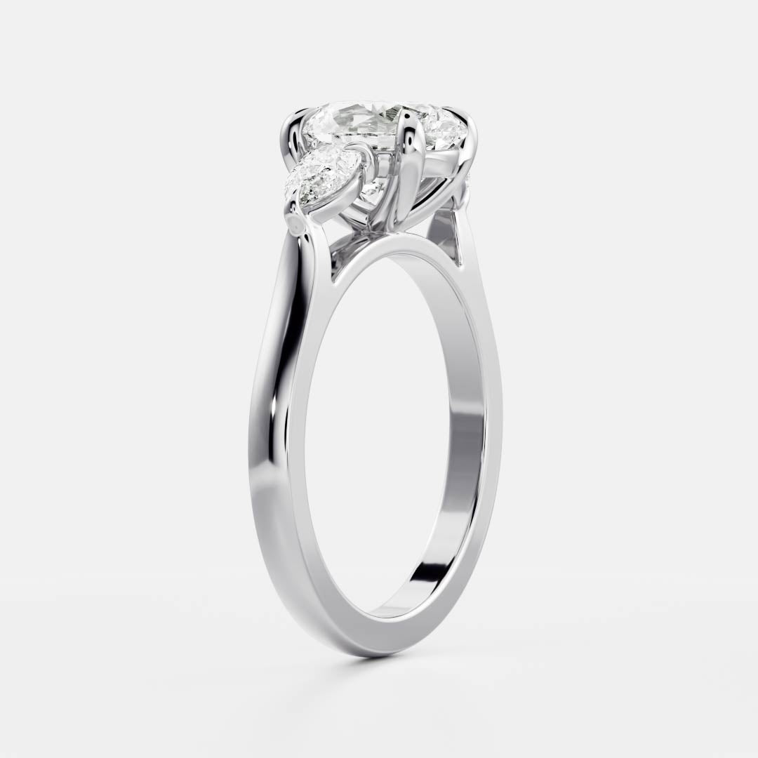 The Florence Ring - 1.8ct Moissanite Oval & Pear Trilogy