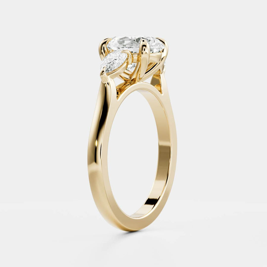 The Florence Ring - 1.8ct Moissanite Oval and Pear Trilogy