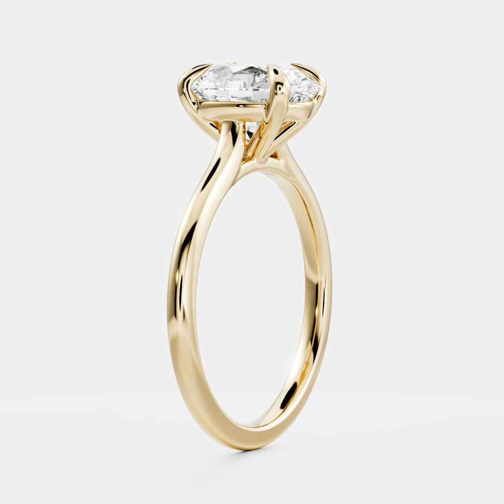 The Luise Ring - 2.1ct Moissanite Cathedral Oval Solitaire
