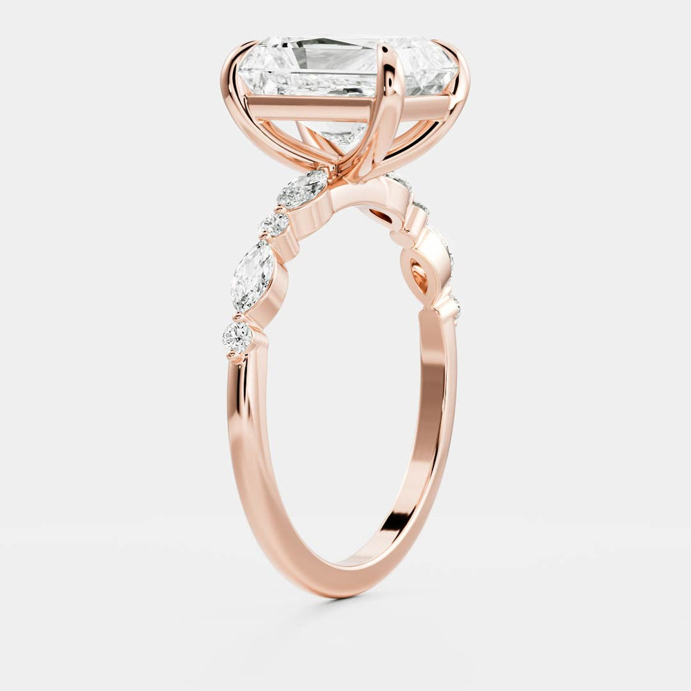 
                      
                        The Celeste Ring - Radiant With Marquise and Round Brilliant Band
                      
                    
