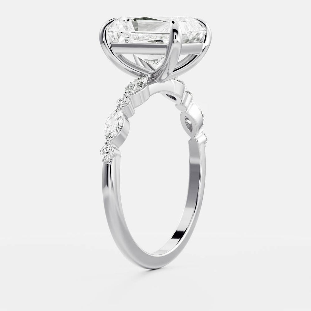 
                      
                        The Celeste Ring - Radiant With Marquise and Round Brilliant Band
                      
                    
