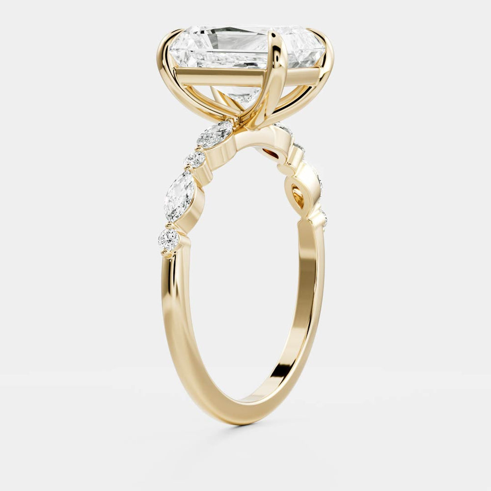 
                      
                        The Celeste Ring - Radiant With Marquise and Round Brilliant Band
                      
                    