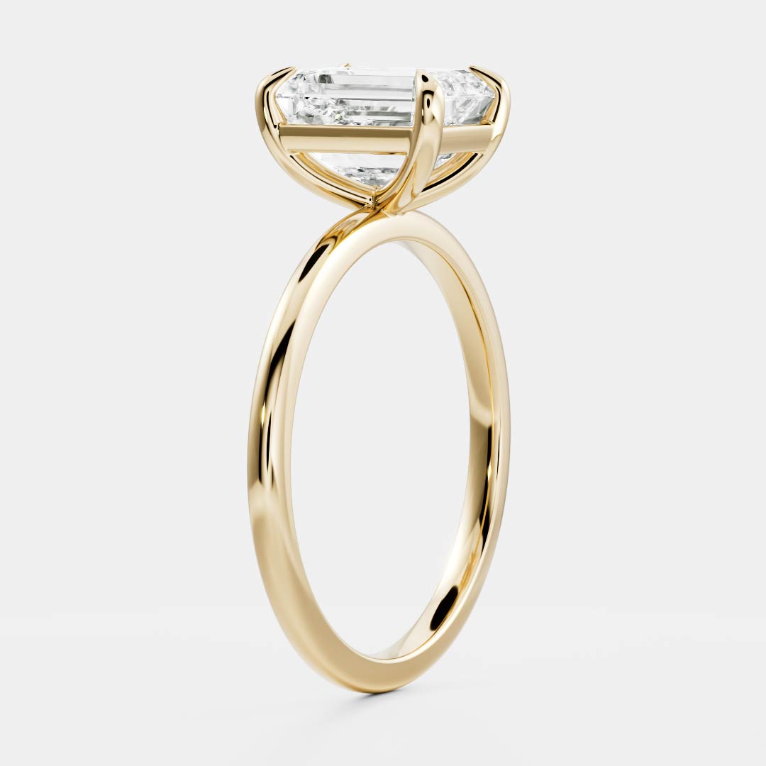 The Audrey Ring - 1.9ct Moissanite Emerald Solitaire